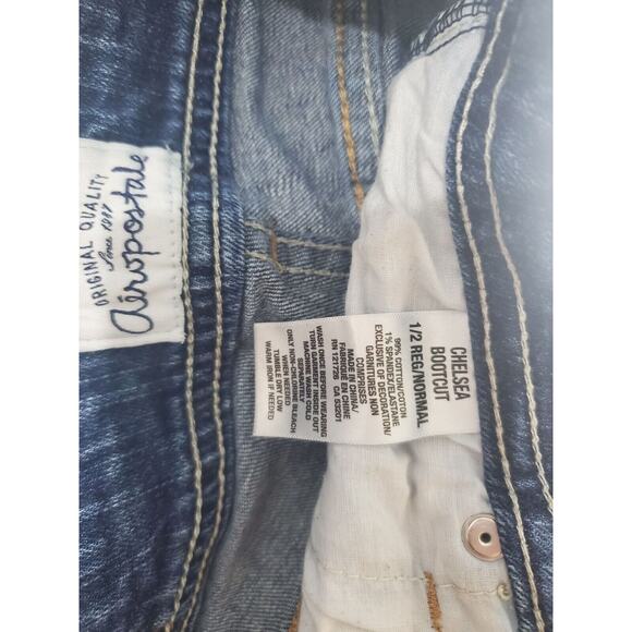 Aeropostale Jeans 1/2 Regular Womens/Juniors Low Rise Chelsea Bootcut Blue Causa - Picture 6 of 6